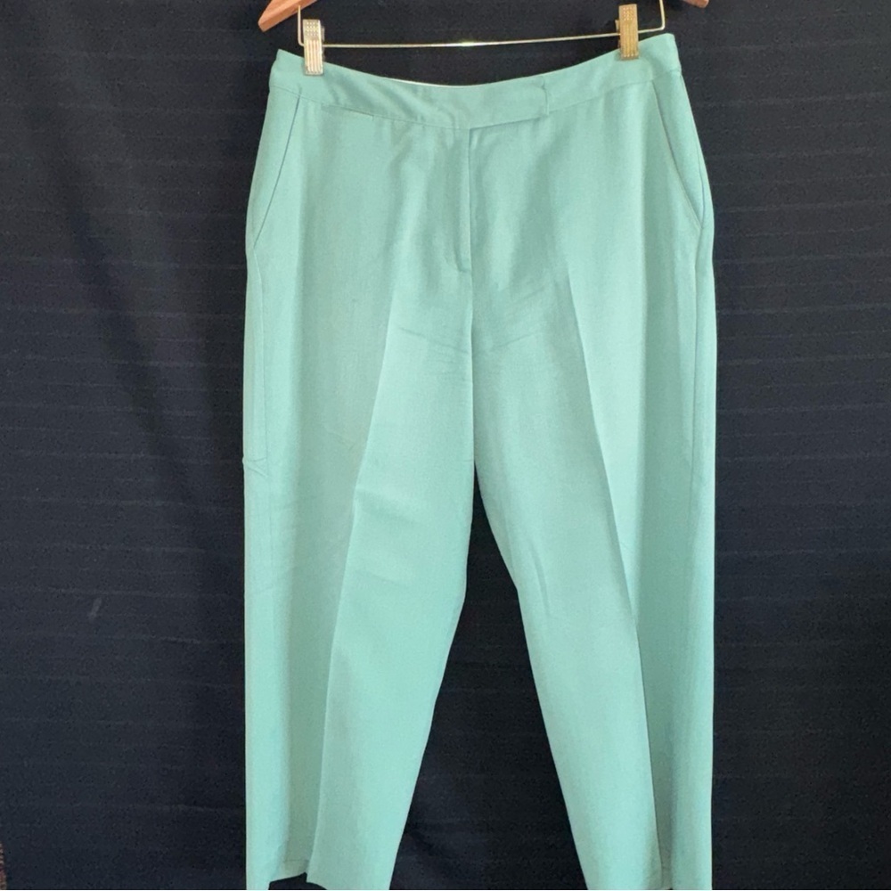 Tommy Bahama Green 100% Silk Pants Womens 10 Flat Front Travel Tropical Beach